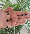 four leaf clover set 3(pieces) Earings, bracelet, necklace , pendant/necklace , vintage jewellery ,trending fashion Korean style ,  jewellery for girls  & women's imported jewellery. 