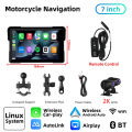 7" inch Motorcycles DVR Navigation GPS Wireless CarPlay Android Auto Portable Smart Display Waterproof IPX7 HD Recording Camera. 