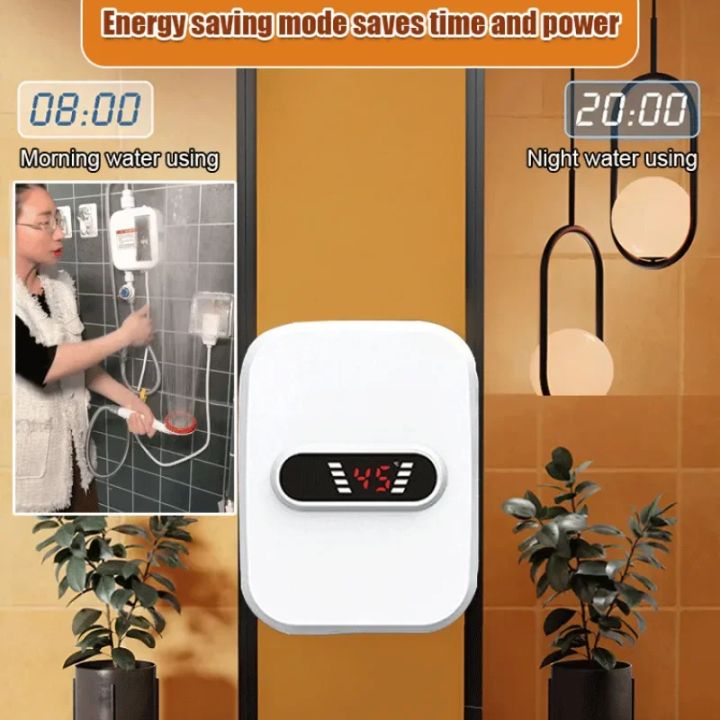 Mini Instant Water Heater Shower EU Plug Hot Water Heater Digital