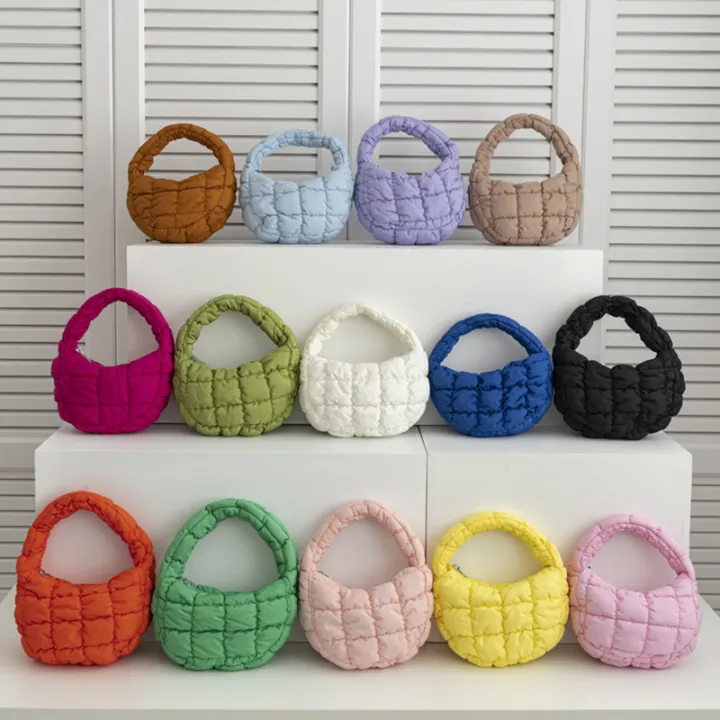HUA%20HUA%20Fashion%20Mini%20Puffer%20Tote%20Bag%20Quilted%20Circle%20Phone%20Purse%20Elegant%20Purple%20Soft%20Nylon%20Padded%20Key%20Pouch%20Simple%20Trend%20Handbag%20-%20Image%202