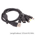 1.2M Cable Fast Charging Cable 5 In 1 USB Game Charger Cord Wire For New 3DS XL NDS Lite NDSI LL Wi I U GBA PSP. 