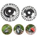 Upgrade 6/8 Inch Weed Brush Cutter Head Lawn Mower Universal Grass Trimmer Head Steel Wire Wheel Brush Garden Trimmer Head. 