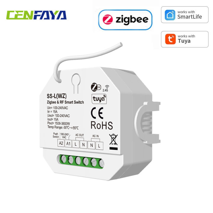 CENFAYA ZigBee Smart Light Switch Zigbee Hub Required Tuya APP Voice Control with Alexa  Home RF 2.4G Remote Controller lightify