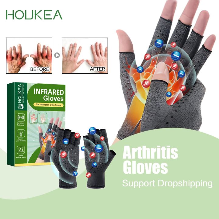 Magnetic Arthritis Therapy Gloves Rheumatoid Hand Wrist Pain Relief Finger Swelling Tenosynovitis Stimulate Blood Circulation