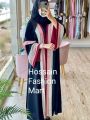 Rainbow Abaya Burka Multi Color Stylish Burka For Women Casual War Strip Abaya Burka With Hijab.