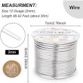 12 Gauge 100FT Silver Aluminum Wire Anodized Jewelry Craft Wire Beading Floral Making Bendable Metal Wire. 