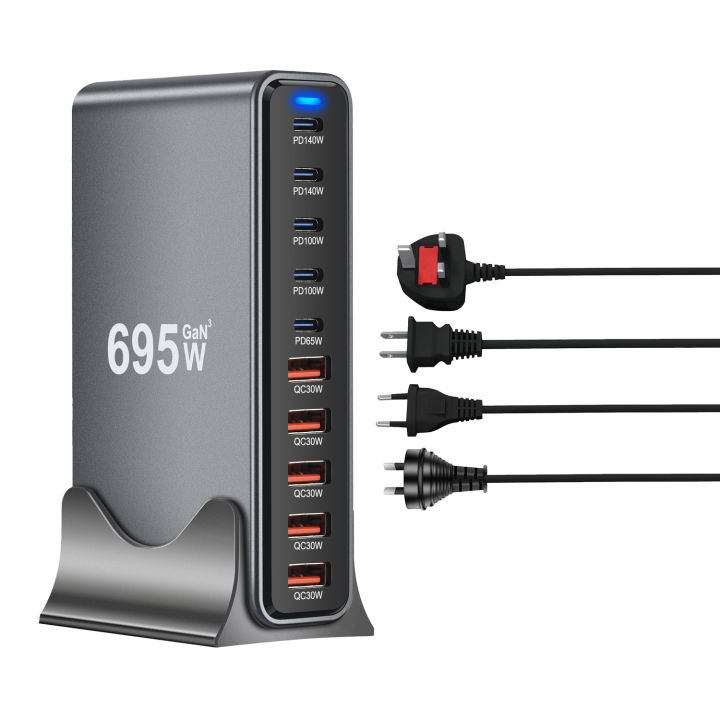 New%20695W%20GaN%20USB-C%20PD%20Charger%2010-Port%205C5A%20Fast%20Charge%20for%20Mobile%20&%20Tablets%20Portable%20Design%20Mobile%20phone%20chager%20-%20Image%202