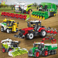 HUIQIBAO Farmer Truck Model Building Block Tractor Cultivator Harvester Vehicle MOC Car Brick City Construction Toy For Children. 