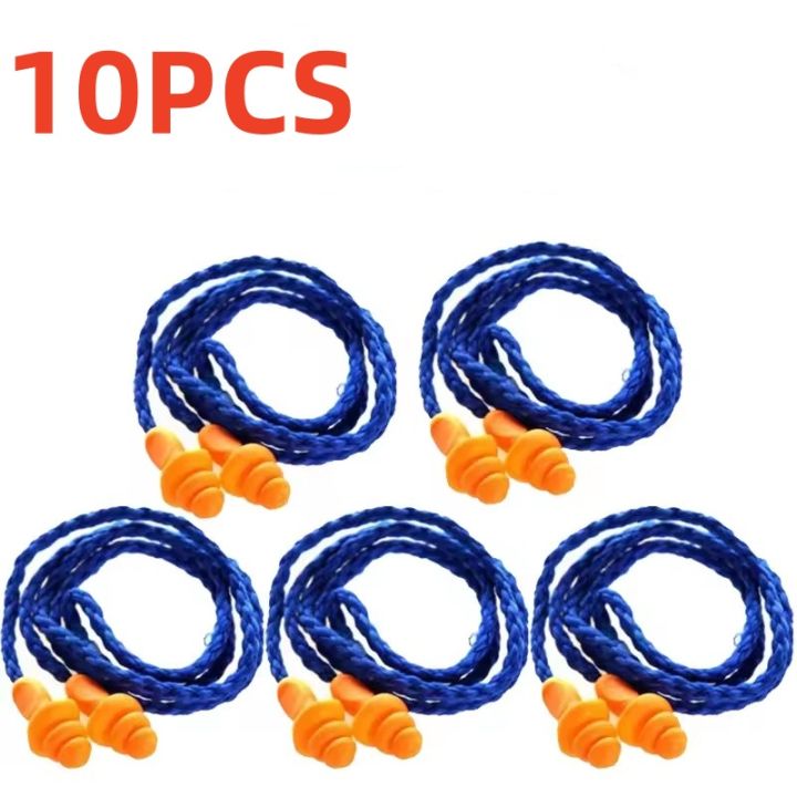 Soft Silicone Corded Ear Protector Soundproof Earmuffs Noise Protection Earplugs Sleep Snoring Reusable Ears Plugs