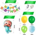 pack of 64 pcs theme set CoComelon Theme Birthday Decorations - 64Pcs Cocomelon Birthday Decoration Items for Girls | Cocomelon Balloons for Birthday | Cocomelon Banner for Birthday | Happy Birthday Decorations for Boys. 