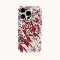 Cream Red Flower Phone Case for IPhone 16 15 14 13 12 11 X XS XR XSMAX 7 8 Pro Max Plus Double-layer Back Cover. 