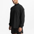 Oversized Running T-shirts Mens Turtleneck Dropped Shoulder Loose Sports Fitness Long Sleeve T Shirt Gym Bodybuilding Tops Tees. 