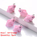 Pink Heart Cat Flower Keychain Clasp Tassel Jump Ring Lobster Hooks Connector Chain for Jewelry Findings Accessories. 