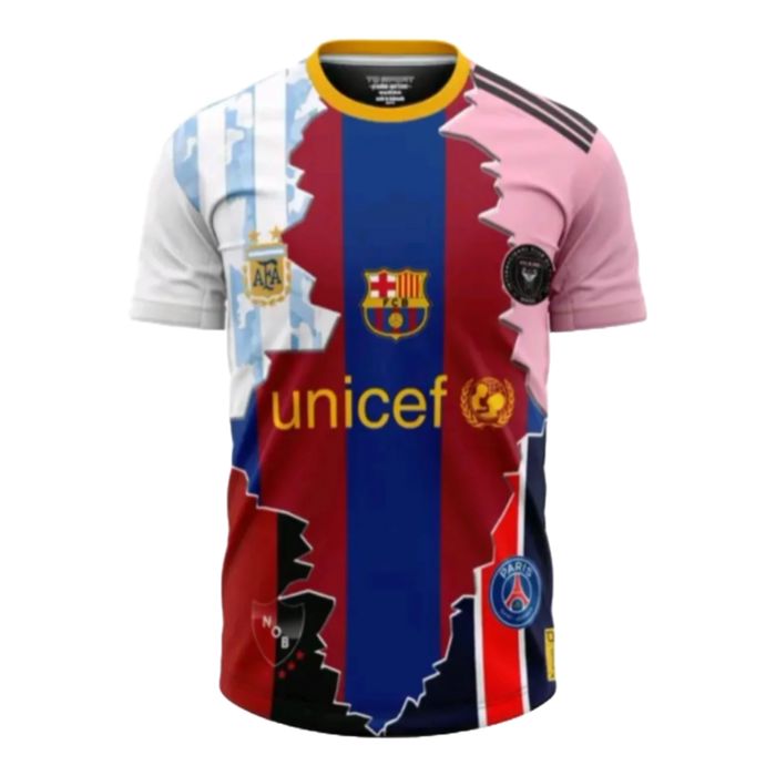 Messi Argentina Football Jersey World Cup 2025 2026 GOAT Mashup Tribute Barcelonan new Jersey man women unisex