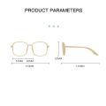 Square Polygon Frame Plain Glasses Blue Membrane Glasses All Can Match Men Women Fashion Glasses Lenses Blocking Glasses Eyewear. 