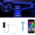 3M Neon LED Car Interior Lights USB LED Strip Fiber Optic Lights Wireless App Control Sync to Music RGB LED Ambient Lighting Car.