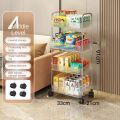 2/3 Tiers Rolling Cart Storage Shelf Transparent Acrylic Trolley Mobile Shelf with Wheel Multi-Layers Storage Rack. 