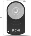 RC-6 Remote Control Shutter Release for Canon ESO 77D 5DSR 760D 70D 80D 6D2 5D3 5D4. 