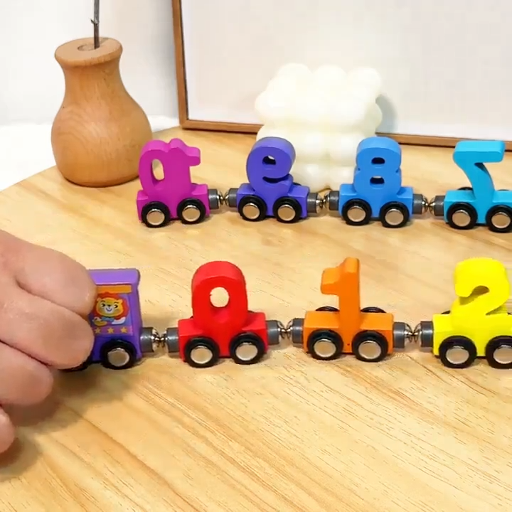 Magnetic Wooden Train With colorful Number