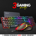RGB Gaming Keyboard and Mouse and Headphones Combo with FREE Mousepad in Low price ~ Mechanical Feeling Gaming Key Board with 7 light RGB Gaming Mouse ~ Wired Keyboards for Mobile Gaming, Pubg, Laptop, PC, Minecraft, Xbox - 112 Keys - By FunBug. 