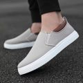 New Trendy Black Grey  Red and Khaki Color Korean Canvas Sneakers Shoes for Men Slip On Casual Shoes. 