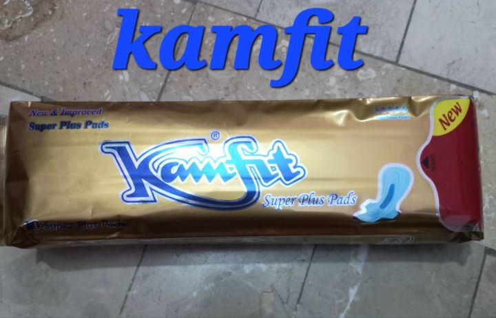 Kamfit Super plus pads. New &Improved super plus pads 10 pcs. 
Store ina cooland dry place.
Change your sanitary napkin every 3-4hours or
when heavily soiled to avoid rashes.