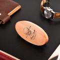 Boar Bristle Hair Beard Brush for Men, Small Soft Beard Brush, Pocket Travel Men's Wooden Mustache Brush (Skull). 