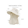 Summer Women Large Brim UV Protection Fisherman Hat with Leaking Ponytail Waterproof Bucket Hat Outdoor Breathable Sunscreen Cap.