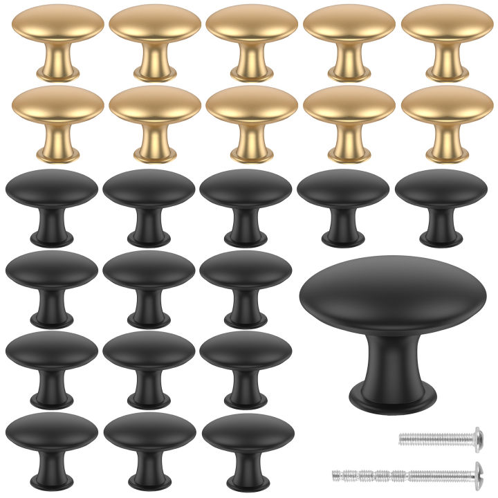 25Pcs Drawer Knob Set Zinc Alloy Cabinet Handles Rustproof Gold Dresser Knobs with Screws Decorative Drawer Pull Handle Furnitur