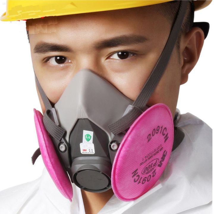 3M Half Facepiece Respirator 6200 Mask With 1 Pair 2091 P100 Filter