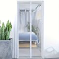 No-Drill Magnetic Screen Door - a Black And White Mesh Curtain Easy to Install, Featuring a Soft Net That Is Easy to Clean.