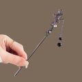 Classic Hair Stick Chopsticks Ink Color Flower Metal Fringe Hairpin For Women Pearl Black Beads Cheongsam Hair Bun Jewelry s.