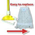 Krystal Mops Cotton Wet Mop Refill – 6 Inch Wide, 300 Gram – Easy Clip & Fitmop refill, cotton mop, wet mop refill, floor cleaning mop, Krystal mop, mop head, cleaning tools, cotton wet mop. 