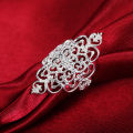 DOTEFFIL 925 Sterling Silver Pattern Hollow Ring For Women Fashion Wedding Engagement Party Charm Jewelry.