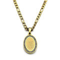Seal of Archangel Michael Medal Necklace for Women/Men Rhinestone Stainless Steel Gold Silver Color Talisman Chain Jewelry. 