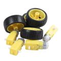 (4 Pcs combo) For Arduino Smart Car Robot Plastic Tire Wheel with DC 3-6V Gear Motor. 