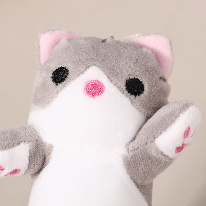 16cm Lovely Long Cat Plush Doll Toys Soft Stuffed Animal Keychain Backpack Pendant Kawaii Keyring for Kids Girls Birthday 