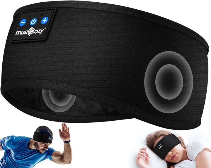 Sleep Headphones Bluetooth 5.2 Headband, Sports Wireless Earphones Sweat Resistant Earbuds with Ultra-Thin HD Stereo Speaker for Workout Running Cool Gadgets