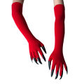 43cm Women Scary Claw Long Nail Elastic Mittens Halloween Black Devil's Ghost Claws Gloves Party Cosplay Performance Costume.