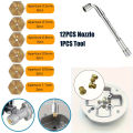 Brass Nozzle Set 12PCS for Gas Stove Conversion Natural Gas G25 Cooktops 0.5/0.7/0.8/0.9/0.95/1.1mm With Sleeve.