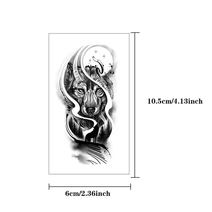 10pcs%20Waterproof%20Temporary%20Tattoo%20Sticker%20Dark%20Wolf%20Lion%20Tiger%20Eagle%20Snake%20Deer%20Skeleton%20Scorpion%20Body%20Art%20Arm%20Tattoo%20Women%20Men%20-%20Image%206