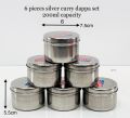 6 pieces silver dappa set ( capacity 200ml). 