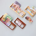 Wood Dollhouse Simulation Mini Wall Bookshelf Model Dollhouse Miniature Study Furniture Decoration Dolls House Scene Ornament. 