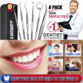 6 pack Plaque Remover for Teeth, Professional Dental Hygiene Cleaning Kit, Stainless Steel Tooth Scraper Plaque Tartar Cleaner, Dental Pick Scaler Oral Care Tools Set -. 