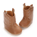 Boys and Girls Baby Boots Soft Bottom Non-slip Baby Foreign-style Western Cowboy Leather Boots Baby Shoes.