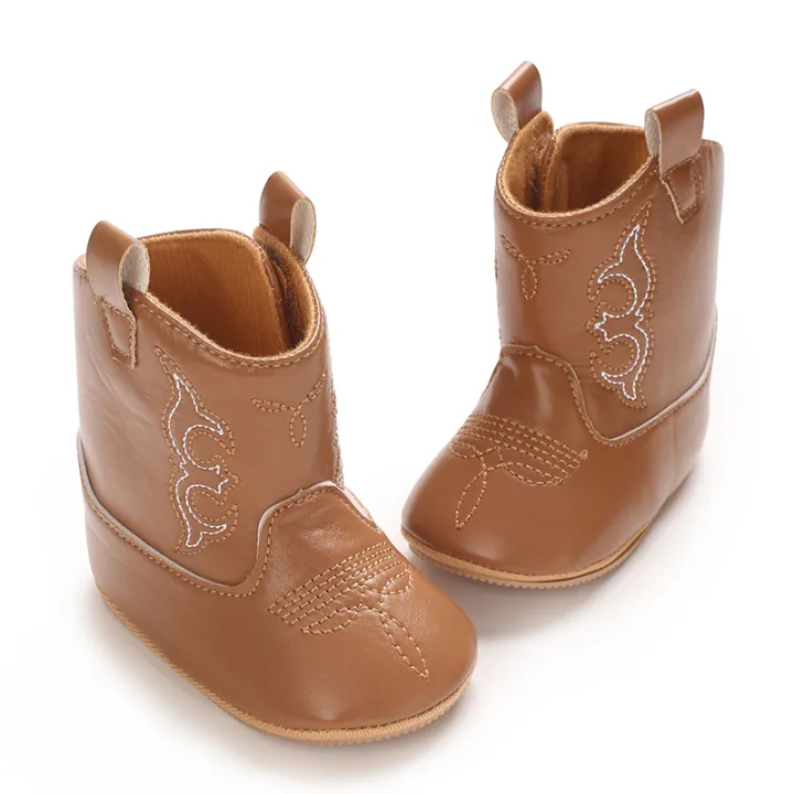 Boys%20and%20Girls%20Baby%20Boots%20Soft%20Bottom%20Non-slip%20Baby%20Foreign-style%20Western%20Cowboy%20Leather%20Boots%20Baby%20Shoes%20-%20Image%204