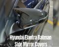 Hyundai Elantra Side Mirror Batman Style Carbon Fiber Covers with Double Tape Premium Quality Imported 2 Pcs Set. 
