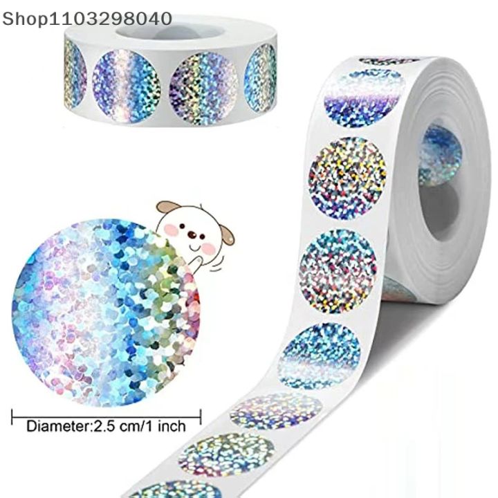 300 Pcs 2.5 Cm Round Laser Scratch-Off Stickers, Self-Adhesive Secret Code Labels For Activity Cards