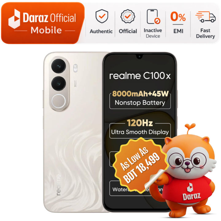 realme C100x 4+128GB | 8000mAh Battery, 45W Fast Charging, 6.8-inch Screen | Official Warranty