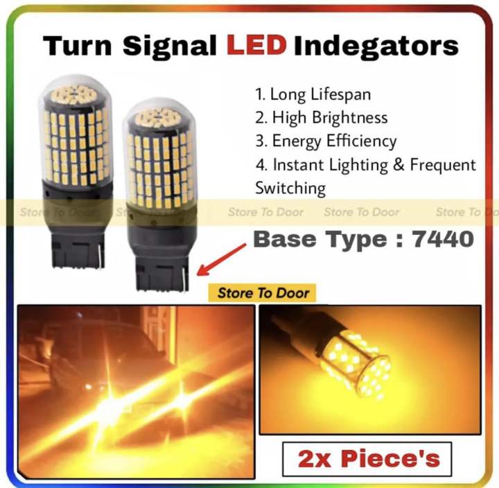 CANBUS%20LED%20Turn%20Signal%20Indicator%20Bulbs%202%20piece%20For%20Car%20Amber%20Yellow%20Waterproof%20High%20Quality%20Super%20Brightness%20-%20Image%202